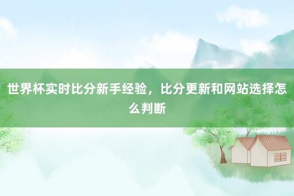 世界杯实时比分新手经验，比分更新和网站选择怎么判断